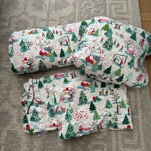 Cath Kidston London Full Christmas Village Winter Sheet Set 100% Cotton